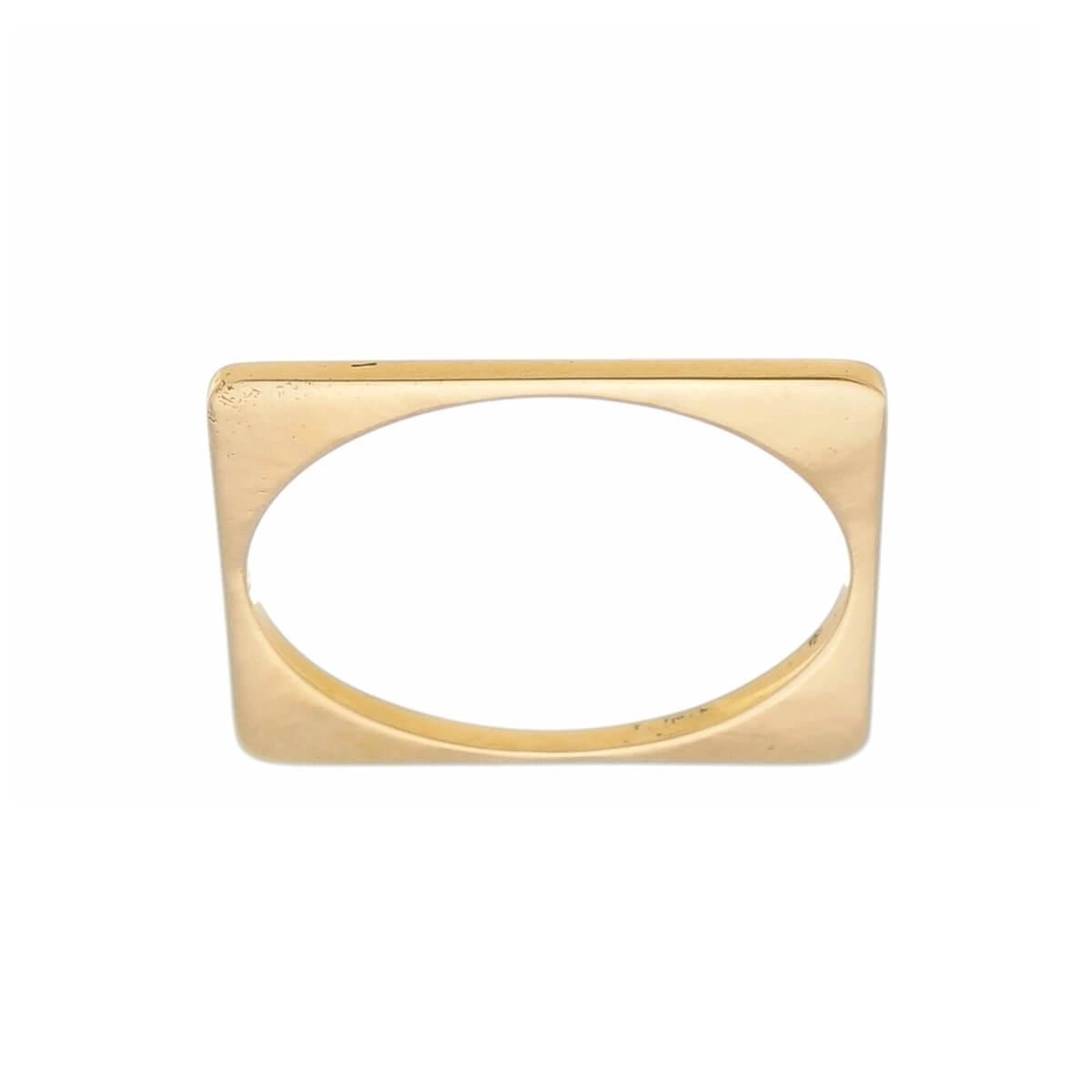 Anel Ouro 18k Quadrado 1mm Frente