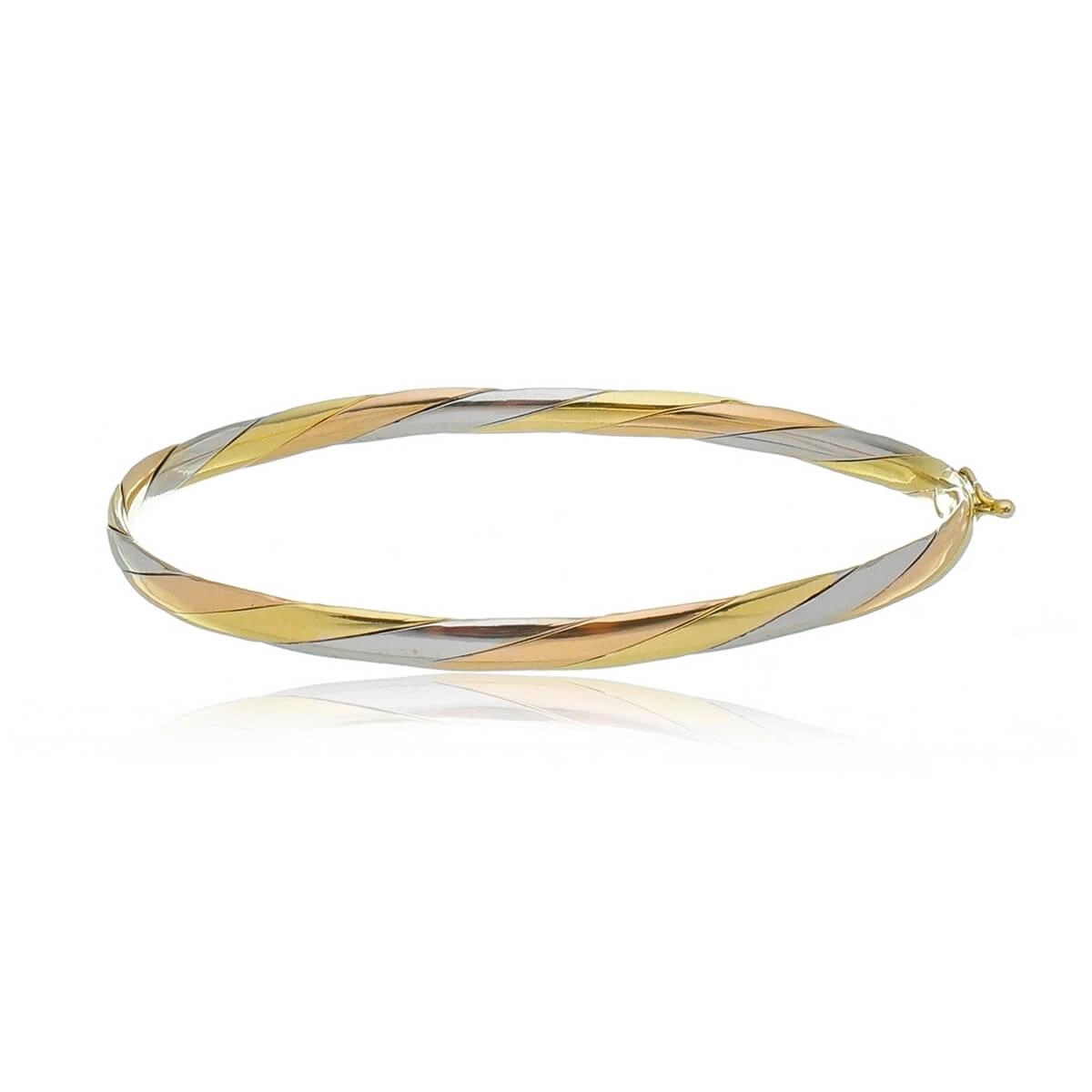 Bracelete Ouro 18k Tricolor Simples 6.90cm 