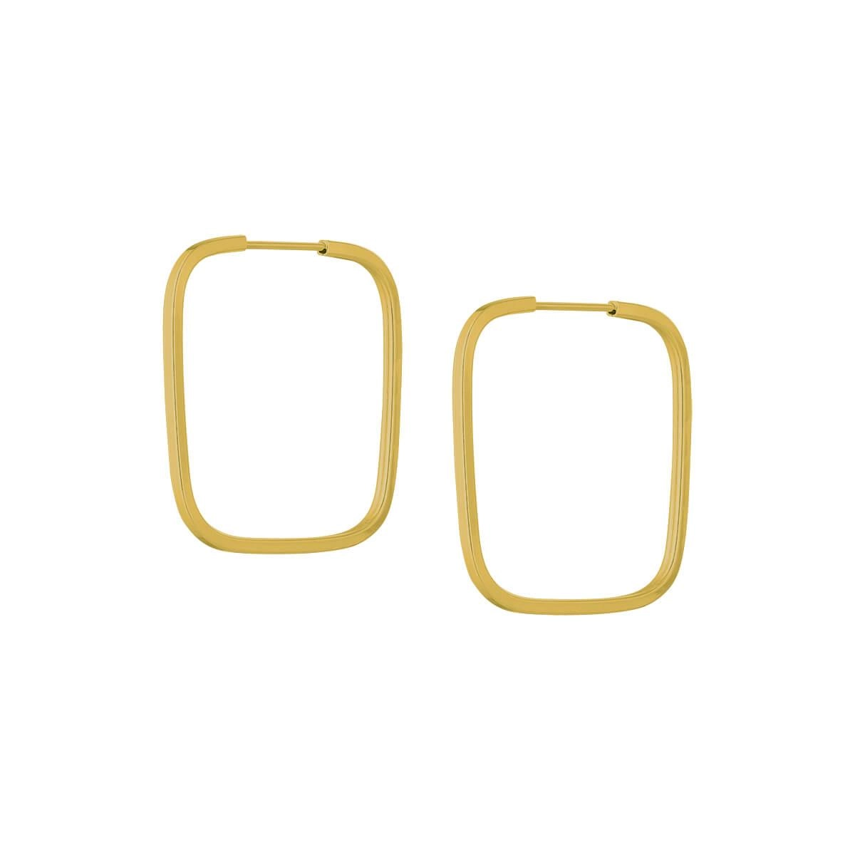 Brinco Ouro 18k Argola Quadrada 1.15 Gramas frente