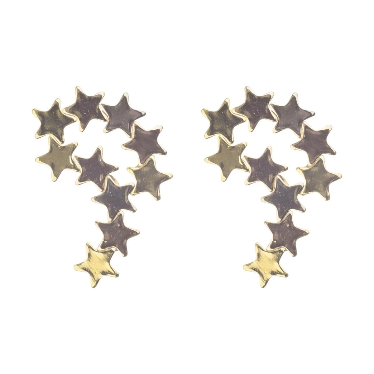 Brinco Ouro 18k Estrelas 3 cores 0.95 gramas