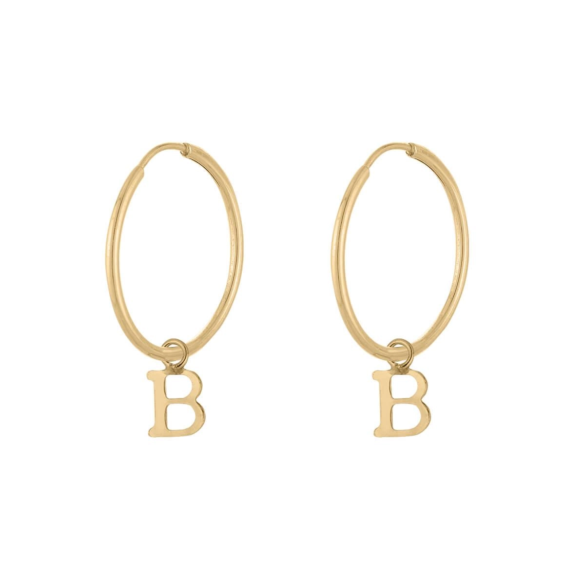 Brinco Ouro 18k Letras Letra