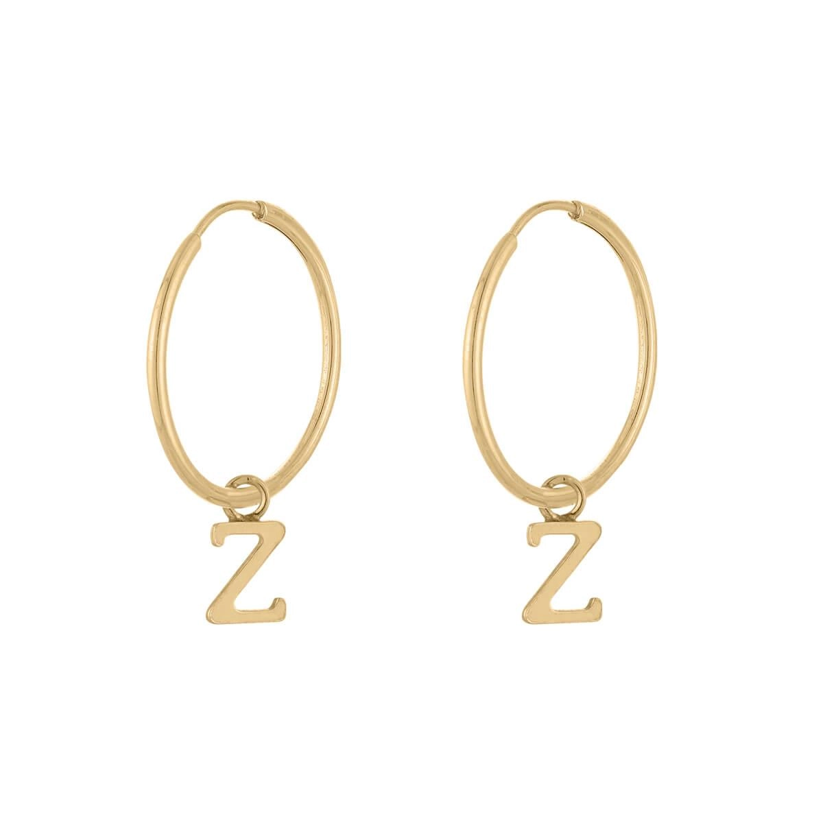 Brinco Ouro 18k Letras Letra