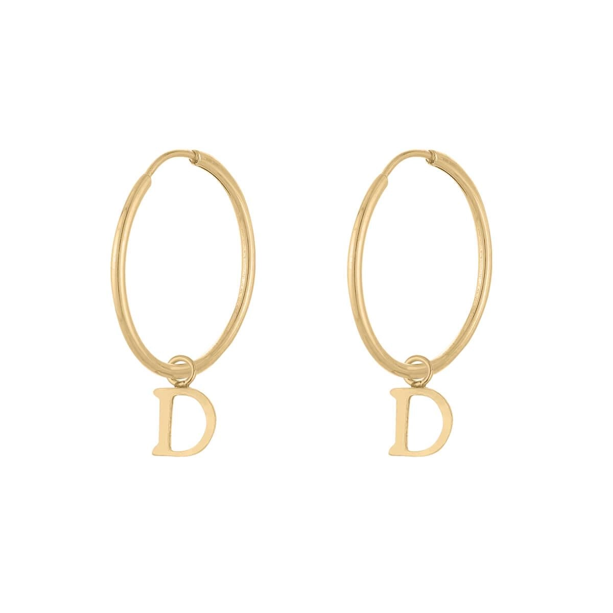 Brinco Ouro 18k Letras Letra