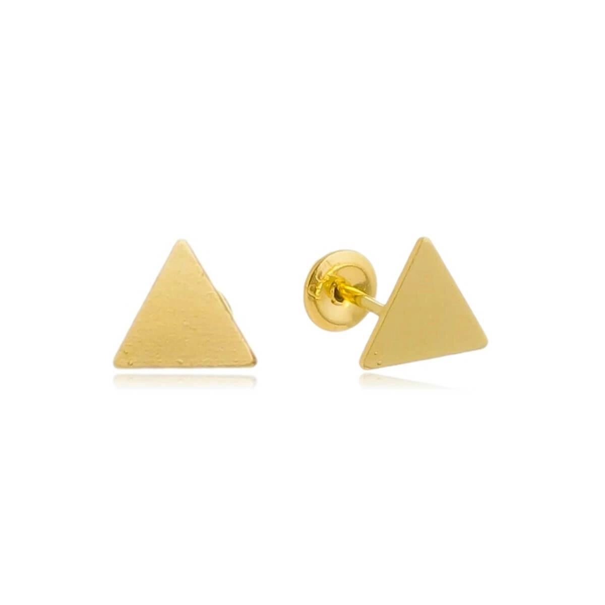 Brinco Ouro 18k Triangulo 5mm 