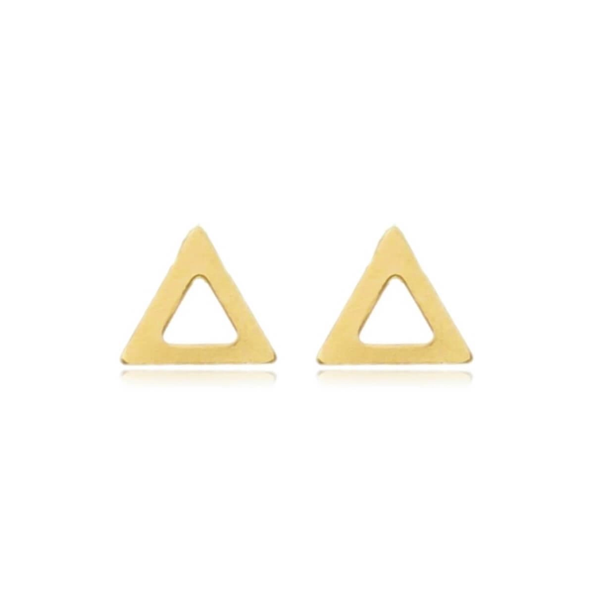 Brinco Ouro 18k Triangulo Vazado 5mm