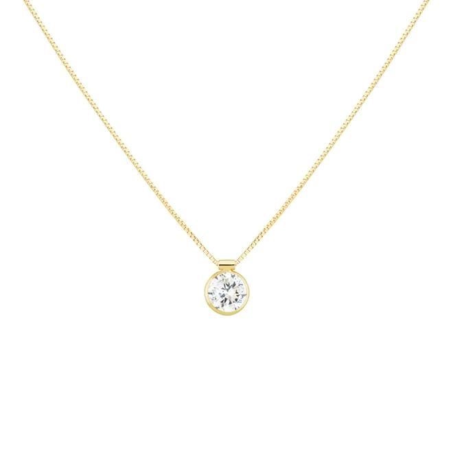 Colar Ouro 18k Feminino Ponto de Luz 40cm 1.00 grama