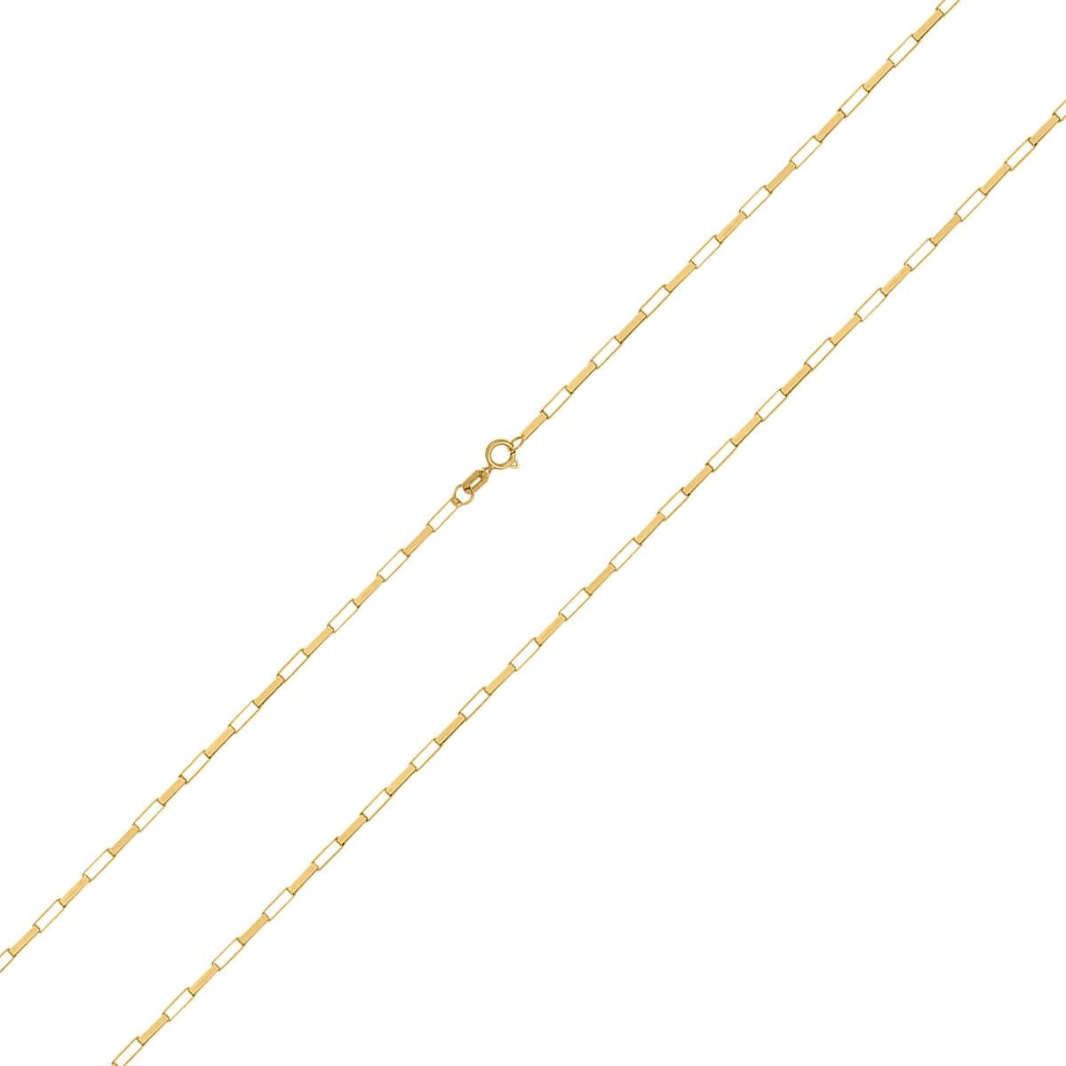 Corrente Ouro 18k Veneziana Alongada 60cm 1.5mm Malha