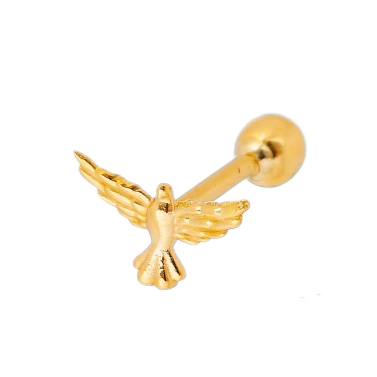 Piercing Orelha Ouro 18k Tragus Divino Espírito Santo 5mm