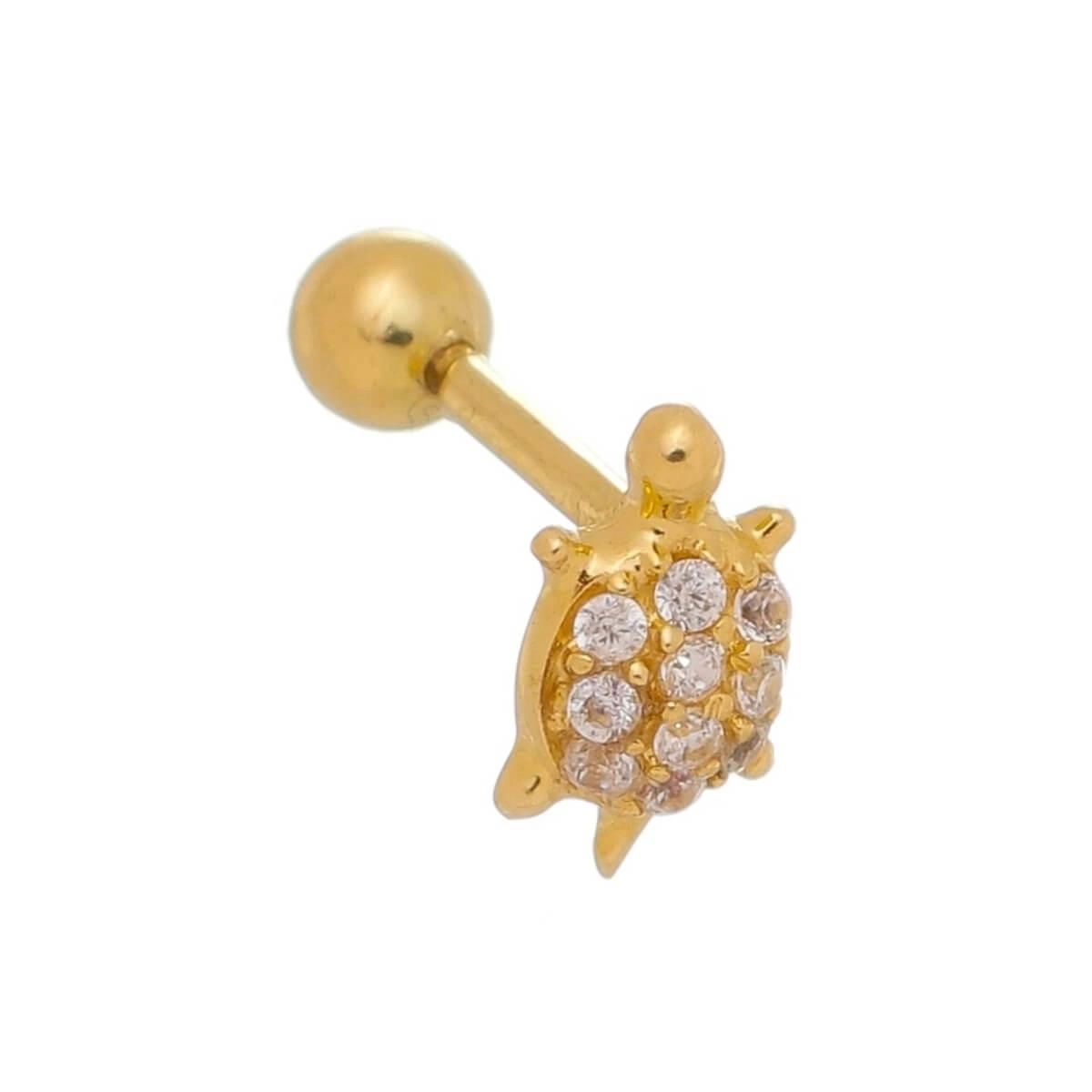 Piercing Orelha Ouro 18k Tragus Tartaruga 7.20mm