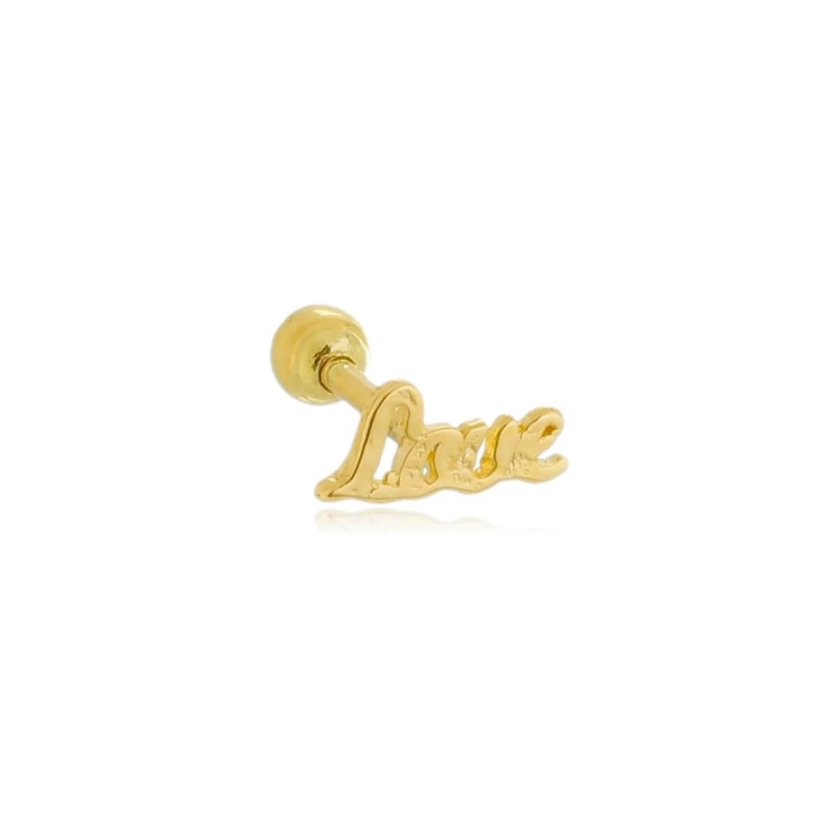 Piercing Ouro 18k Tragus Love 4mm 