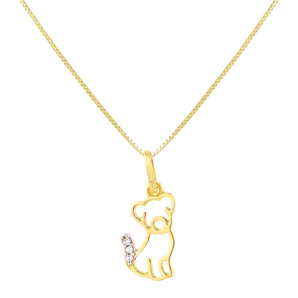 Pingente Ouro 18k Cachorro 0.45 Gramas frente