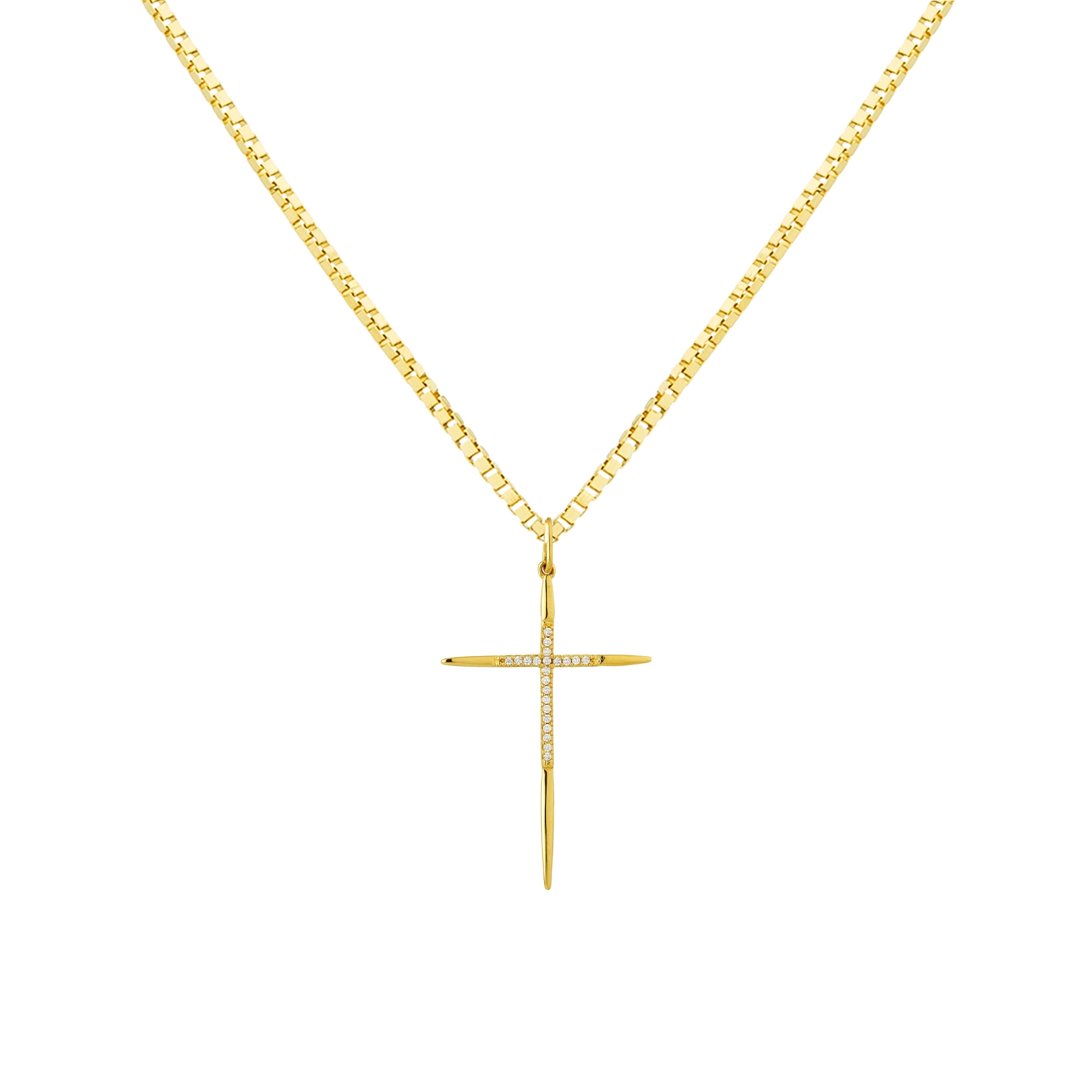 Pingente Ouro 18k Cruz Crucifixo 1.75 gramas corrente