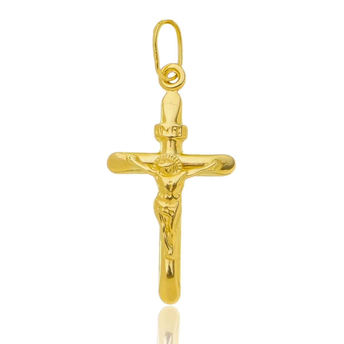 Pingente Ouro 18k Cruz Crucifixo 2.30cm