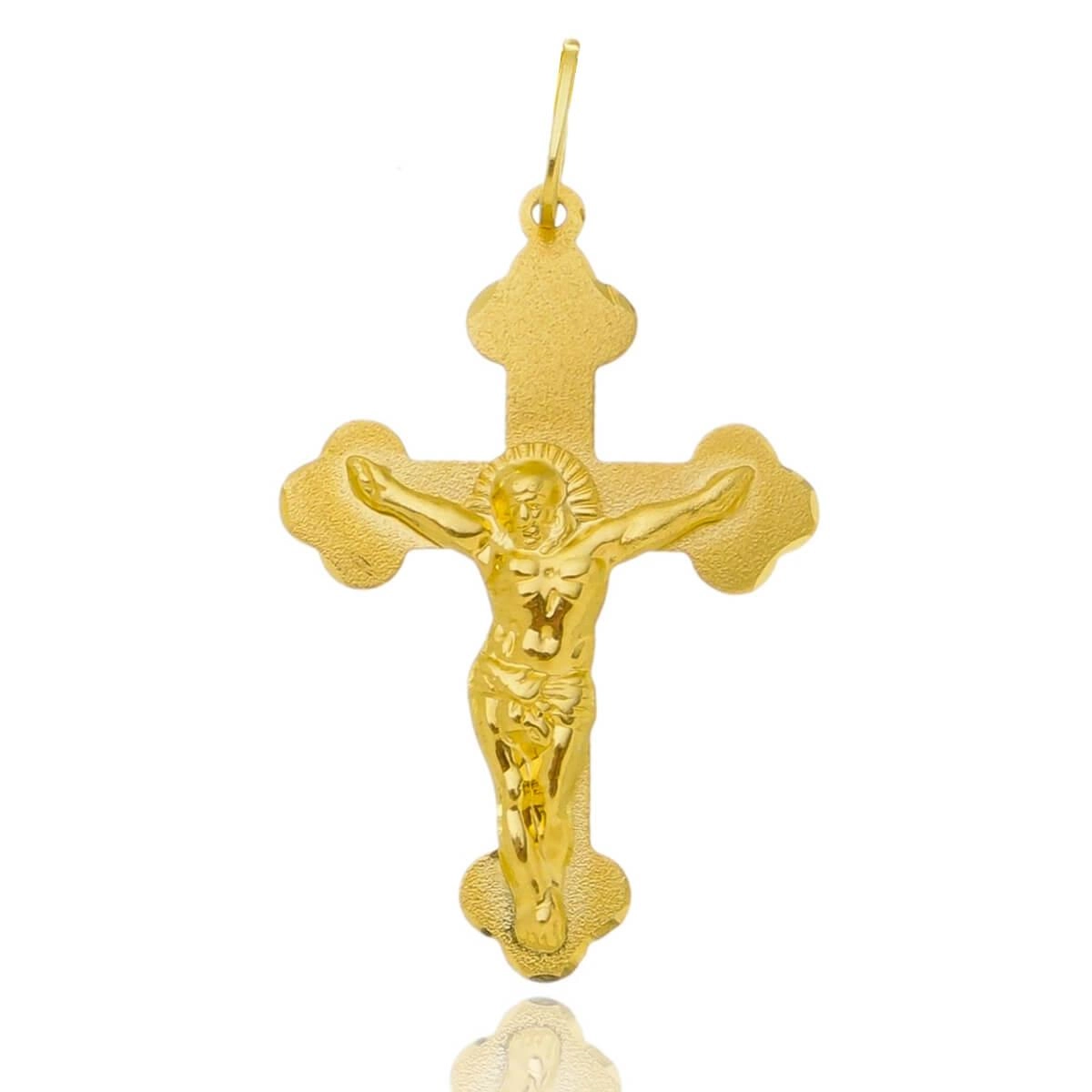 Pingente Ouro 18k Cruz Crucifixo 2.50cm