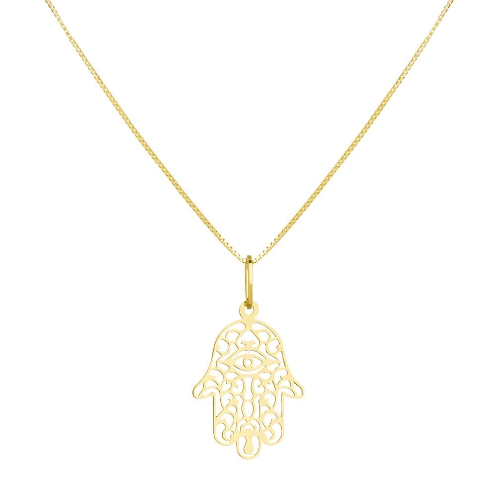 Pingente Ouro 18k Hamsa 0.60 Gramas frente