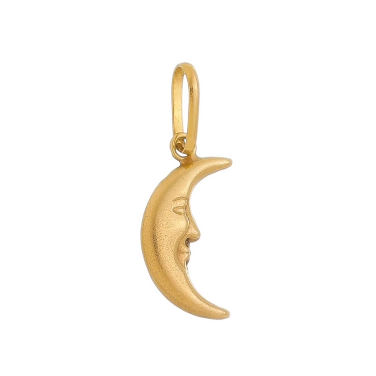 Pingente Ouro 18k Lua Fosca 12mm Frente