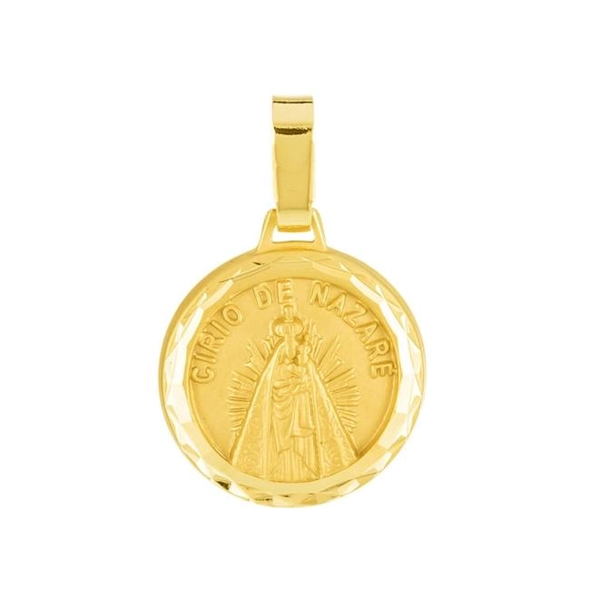 Pingente Ouro 18k Medalha Círio de Nazaré 0.95 gramas