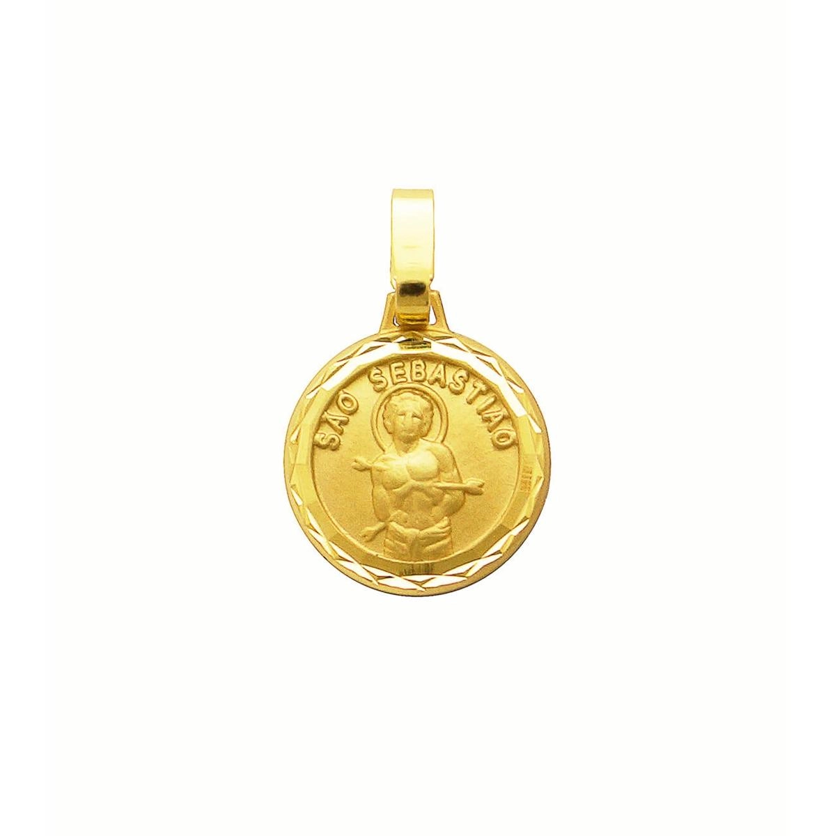 Pingente Ouro 18k Medalha São Sebastião 0.95 gramas