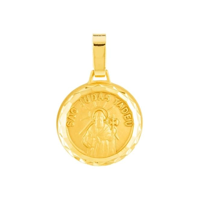 Pingente Ouro 18k Medalha Santo São Judas Tadeu 0.95 gramas