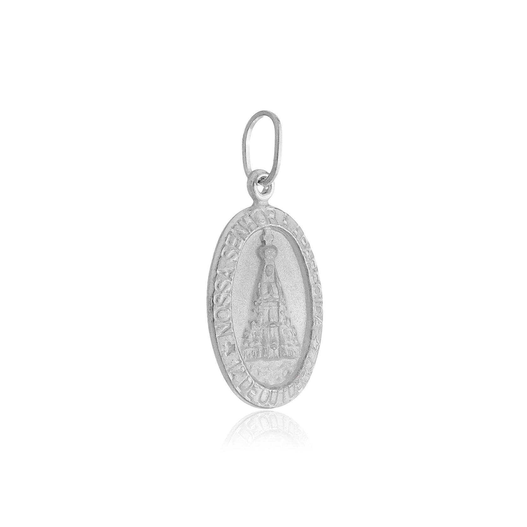 Pingente Prata Medalha Nossa Senhora Aparecida 1.80cm