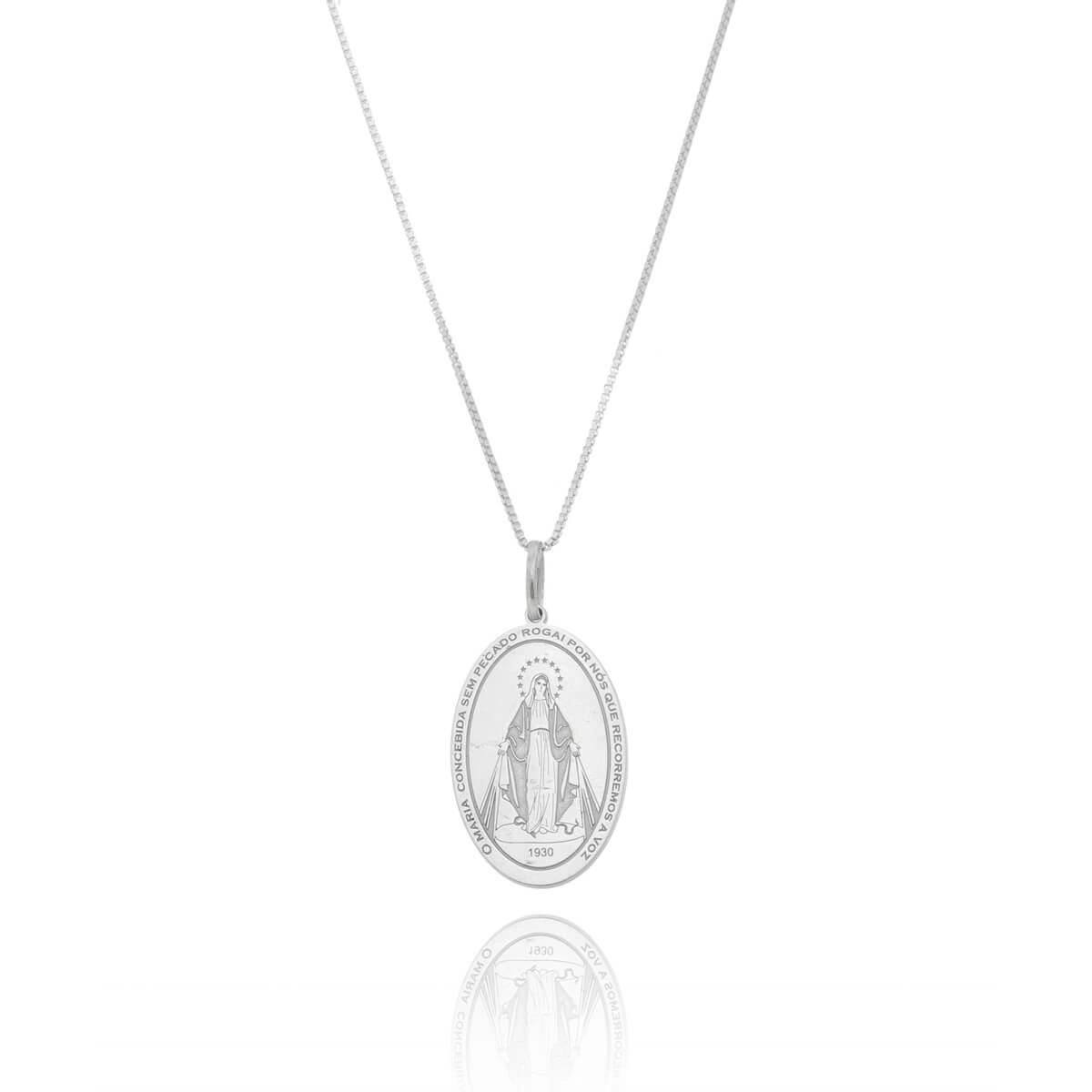 Pingente Prata Nossa Senhora das Graças 20mm Prata 925