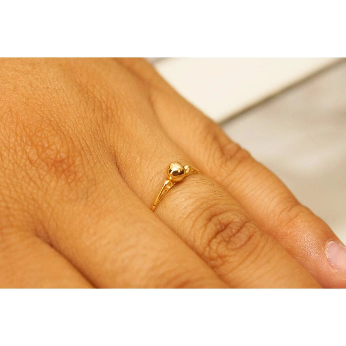 Anel Ouro 18k Bolinha 4mm 0.55 Gramas