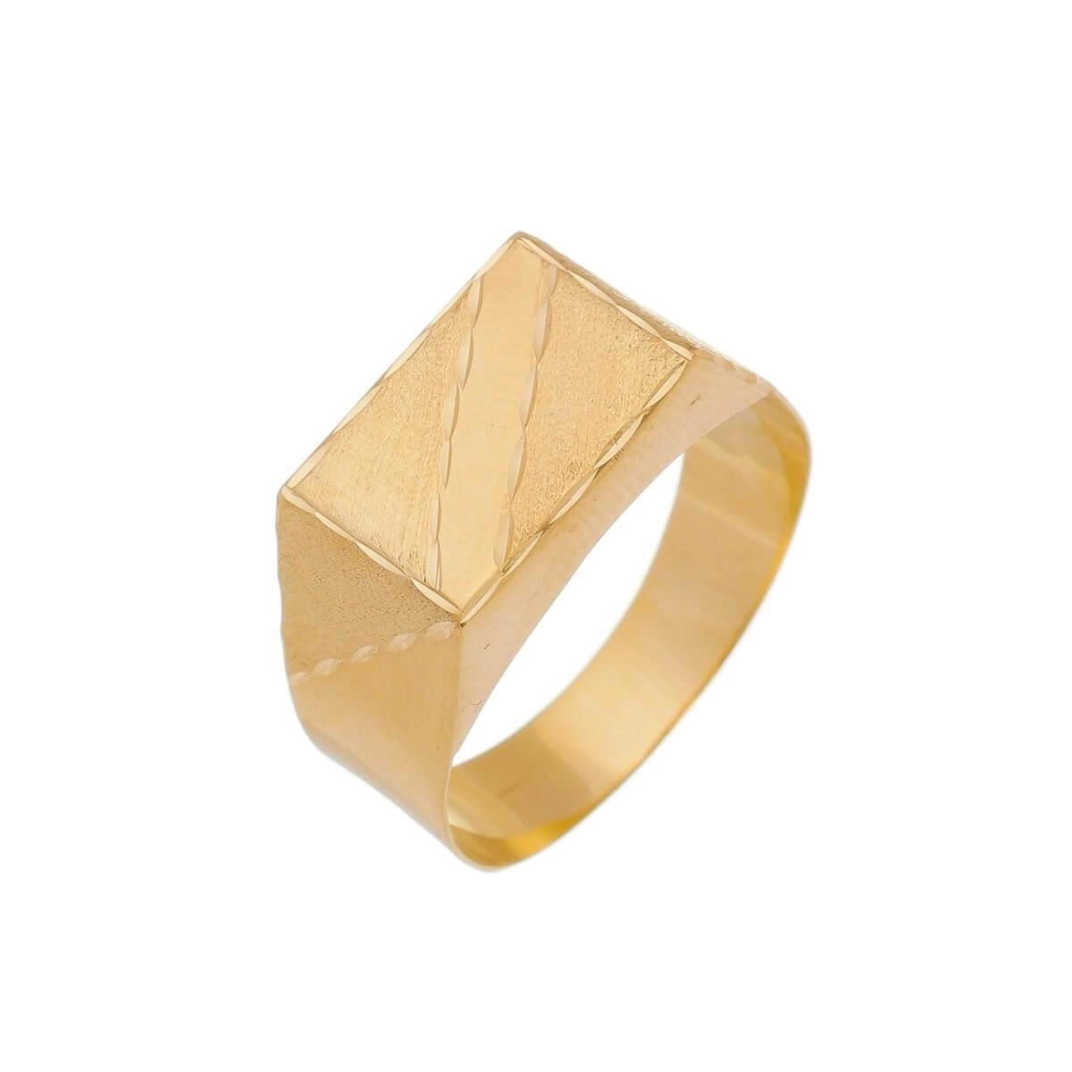 Anel Ouro 18k Masculino Chapa Trabalhada