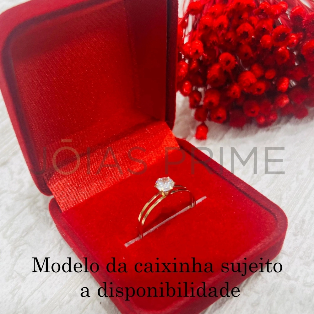 Anel Ouro 18k Solitário C/ Zircônia 5.50mm