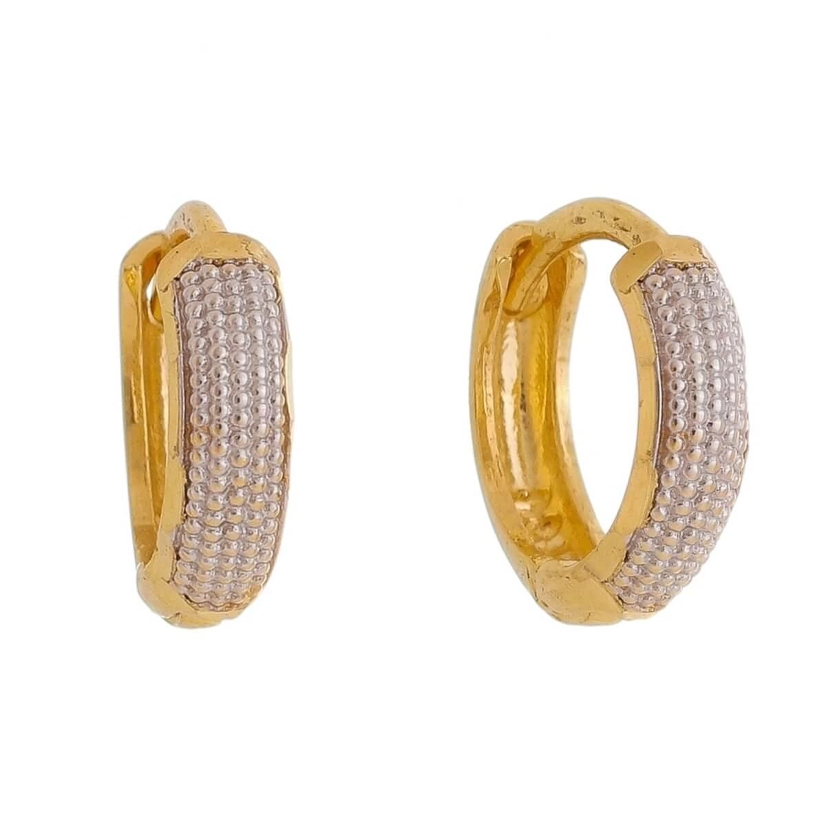 Brinco Ouro 18k Argola C/Ródio 2ºFuro 9.00mm