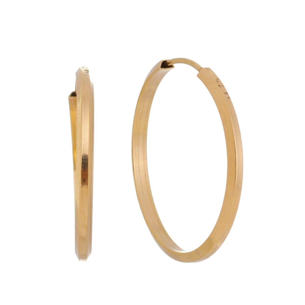 Brinco Ouro 18k Argola Chanfrada 22.50mm