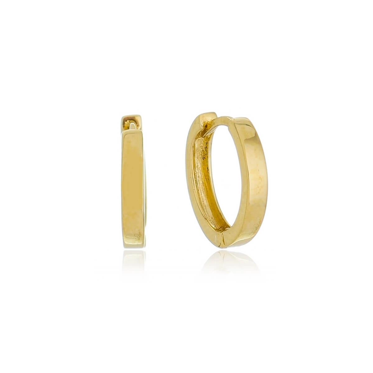 Brinco Ouro 18k Argola Lisa C/Trava 1.15cm 