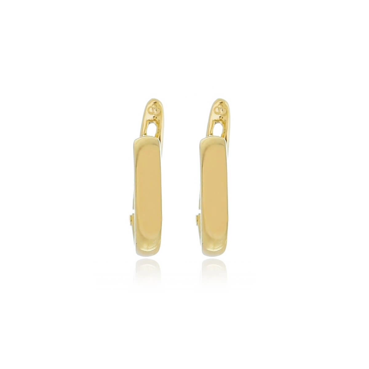 Brinco Ouro 18k Argola Lisa C/Trava 1cm