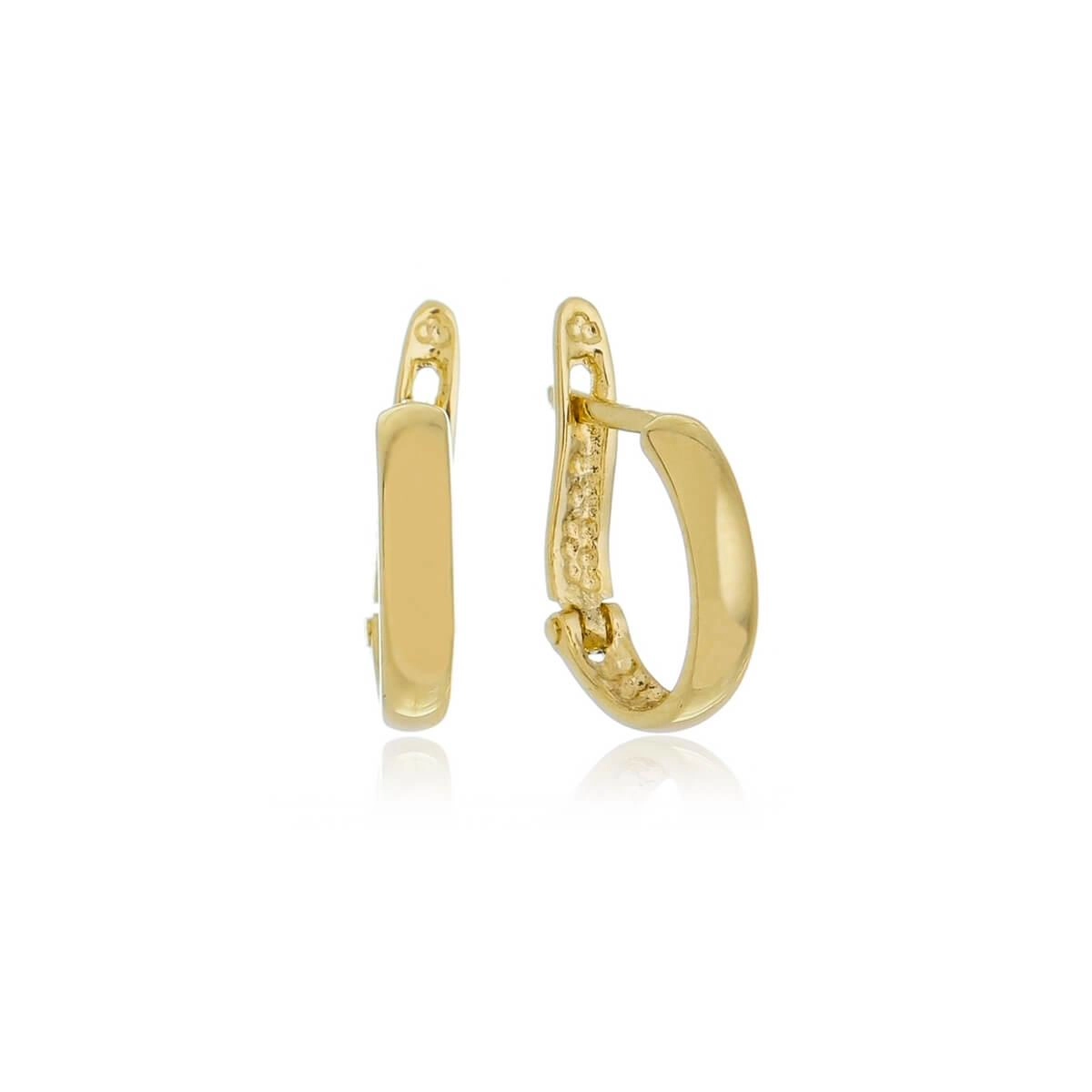 Brinco Ouro 18k Argola Lisa C/Trava 1cm