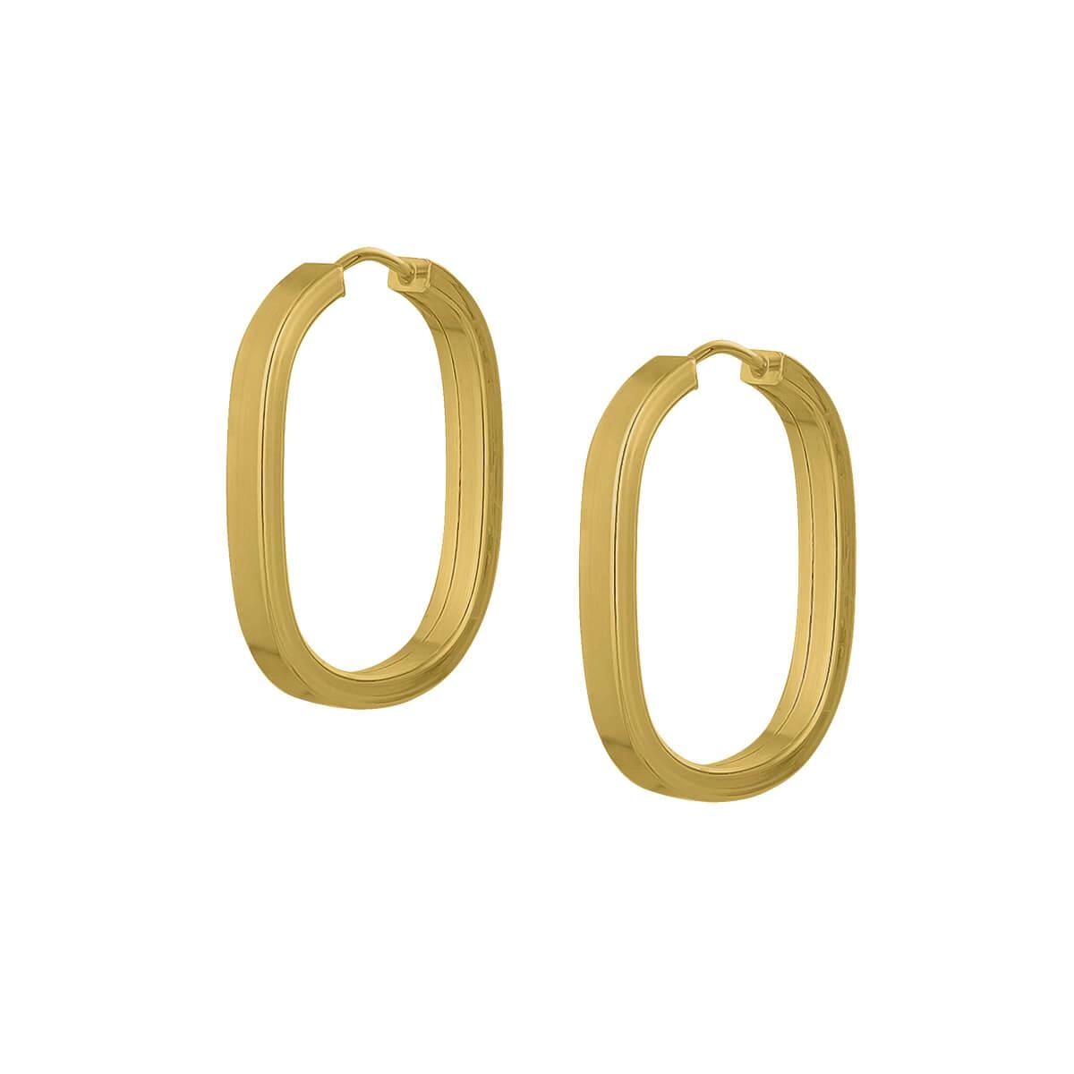 Brinco Ouro 18k Argola Oval 18mm 1.50 Gramas