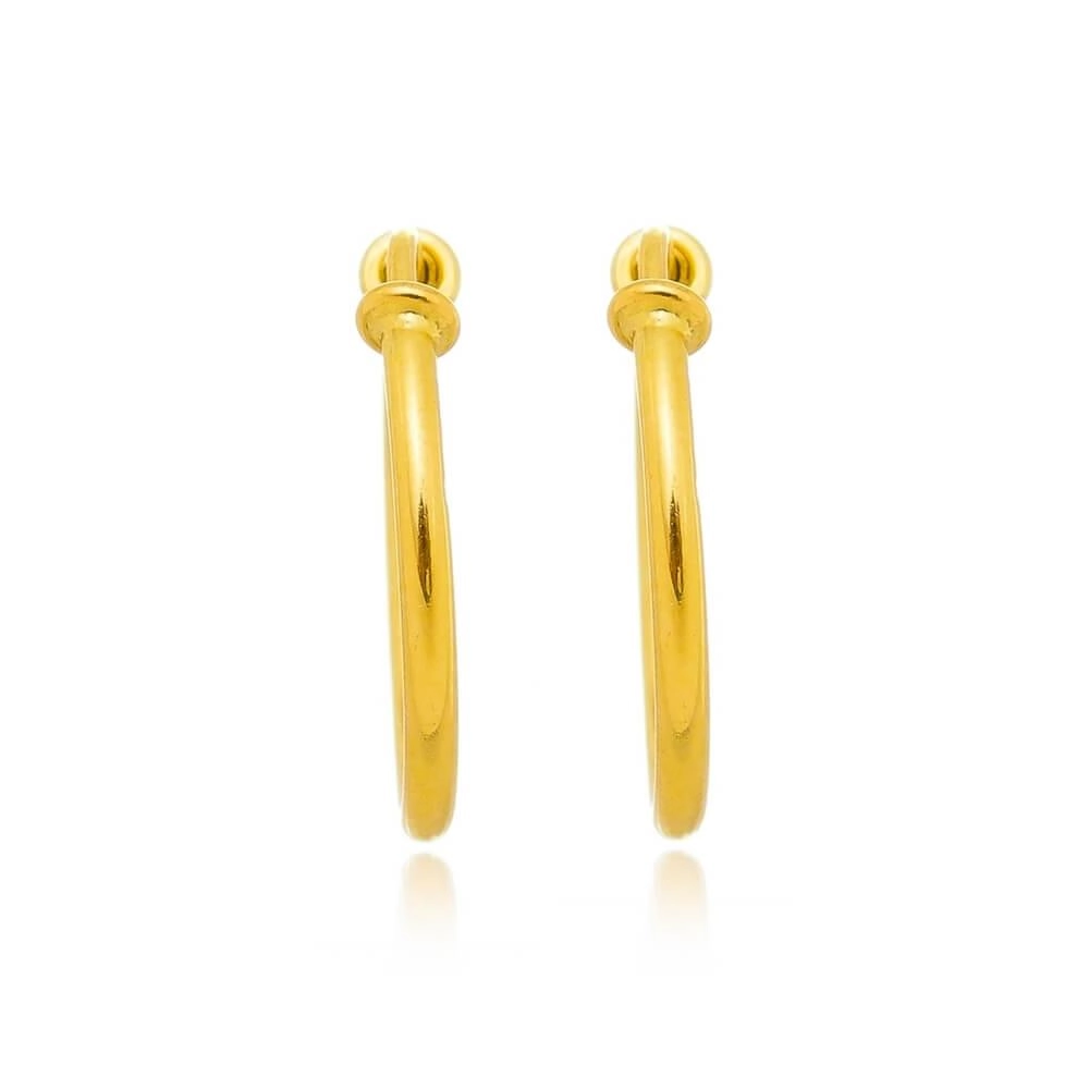 Brinco Ouro 18k Argola Redonda 14.50mm