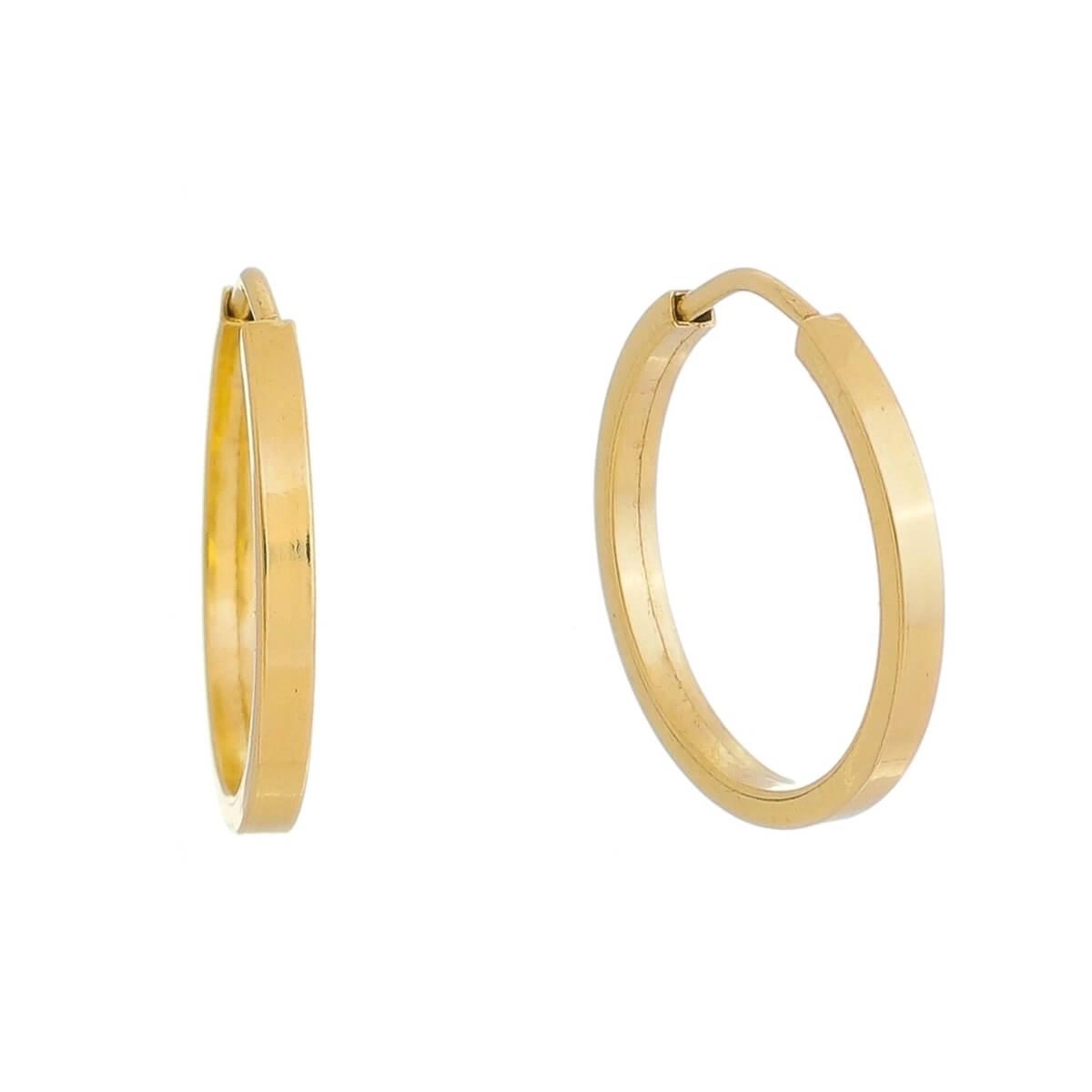 Brinco Ouro 18k Argola Redonda 14mm