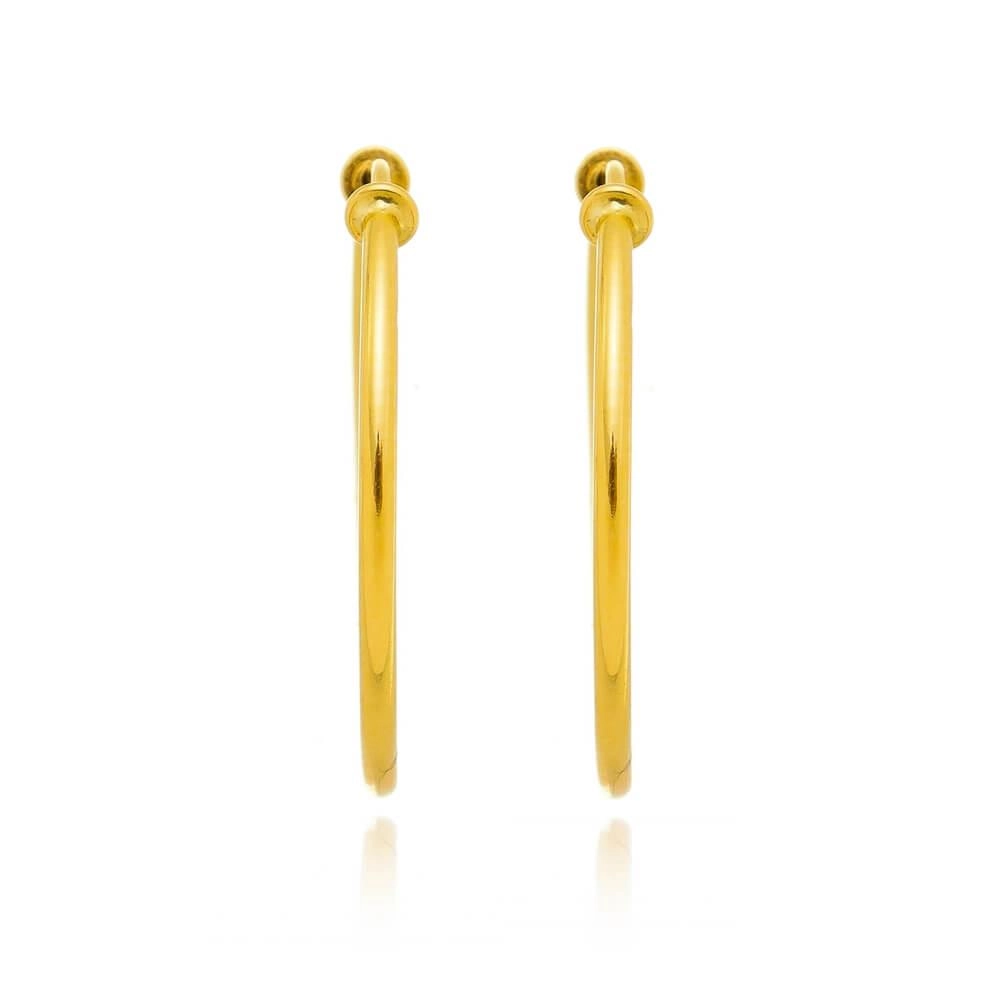 Brinco Ouro 18k Argola Redonda 22.50mm