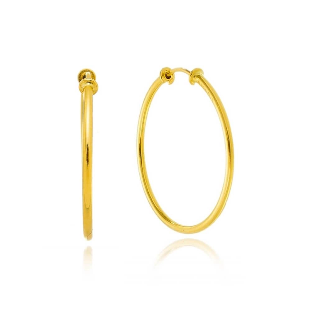 Brinco Ouro 18k Argola Redonda 22.50mm