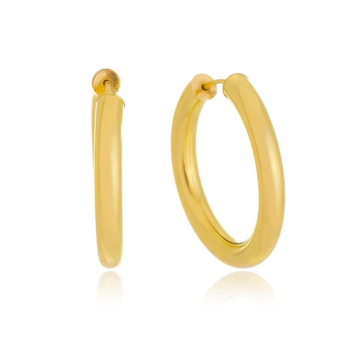   Brinco Ouro 18k Argola Redonda 27mm  