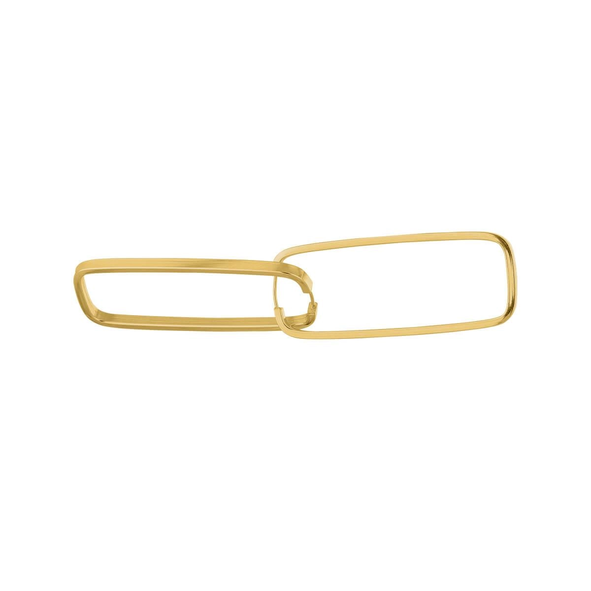 Brinco Ouro 18k Argola Retangular 2.40 Gramas