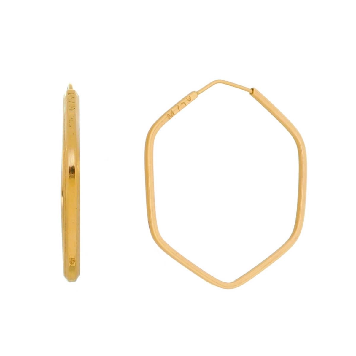 Brinco Ouro 18k Argola Sextavada 23mm