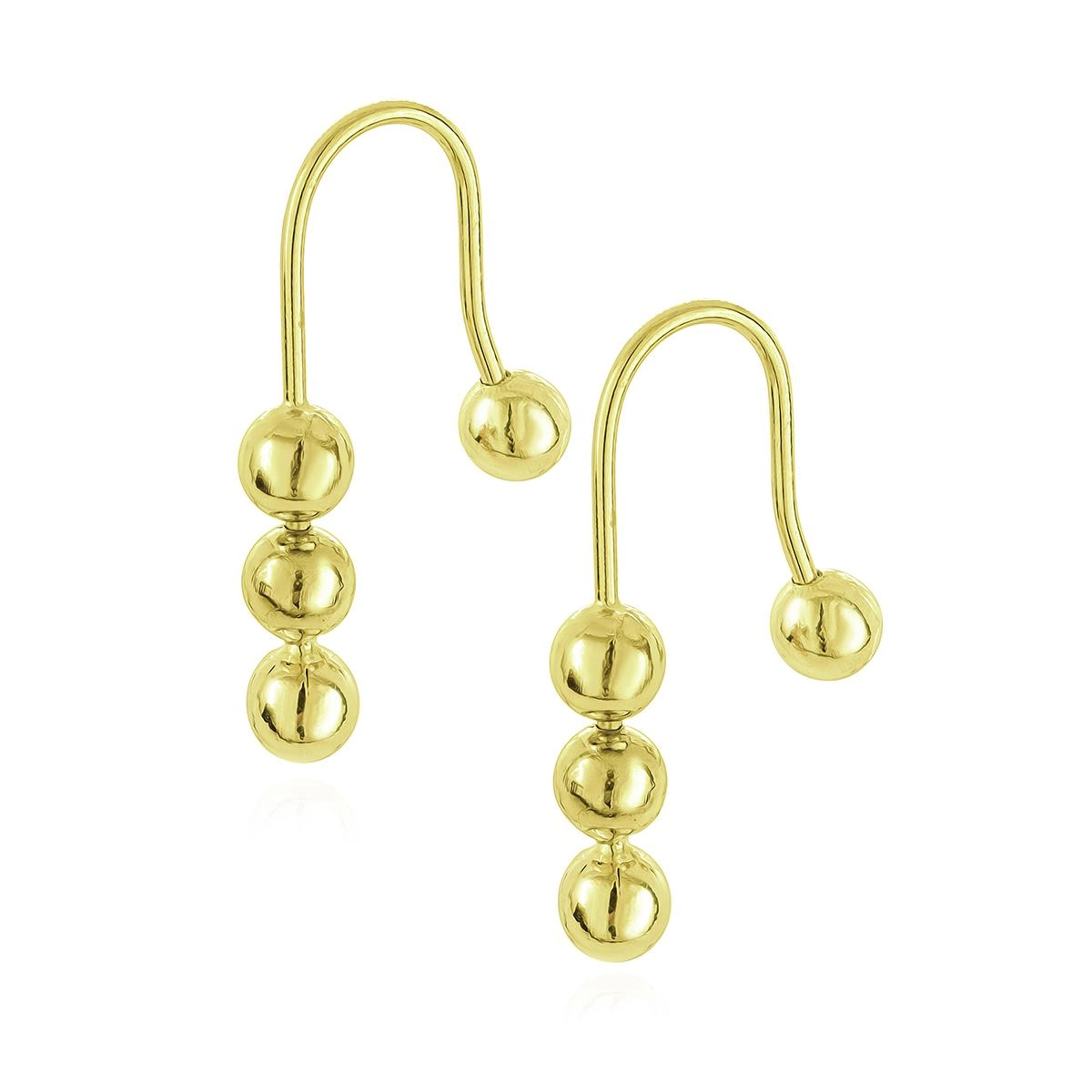 Brinco Ouro 18k Bolinhas 17.50mm