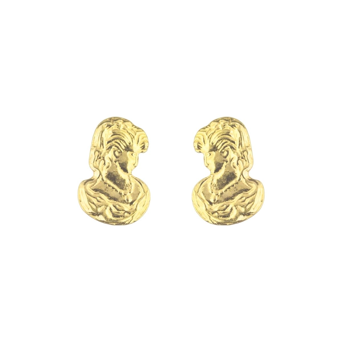 Brinco Ouro 18k Camafeu 8.30mm 0.80 gramas