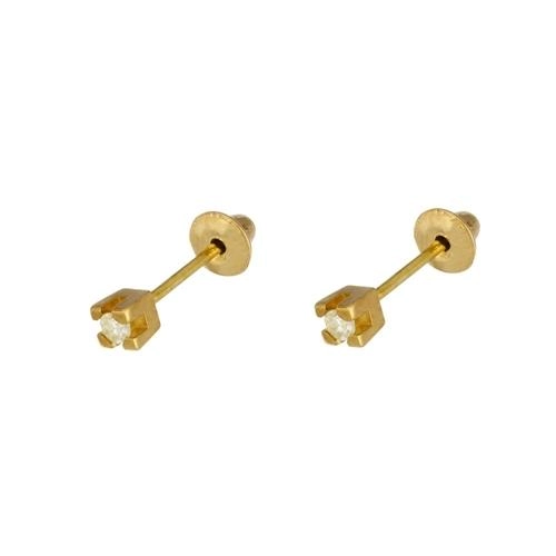 Brinco Ouro 18k Cartier Brilhante Natural 3 Pts Cada 0.45 gramas