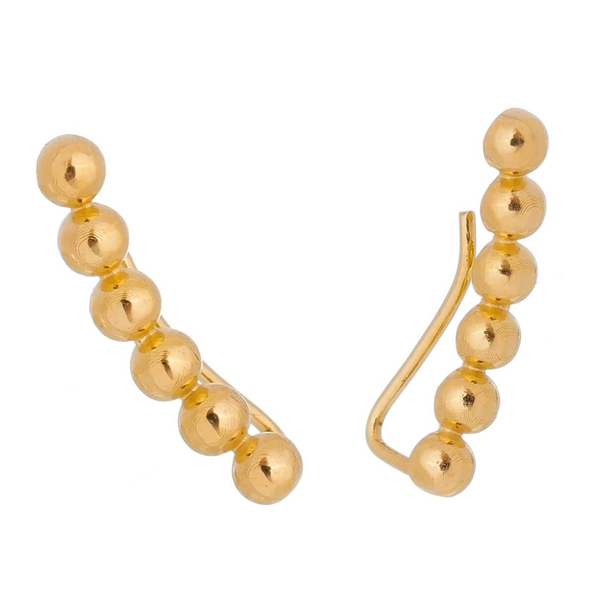 Brinco Ouro 18k Ear Cuff Bolinha 17.80mm