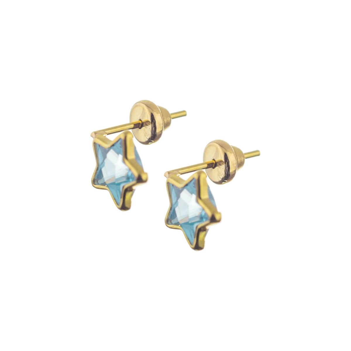 Brinco Ouro 18k Estrela Azul 0.64 gramas