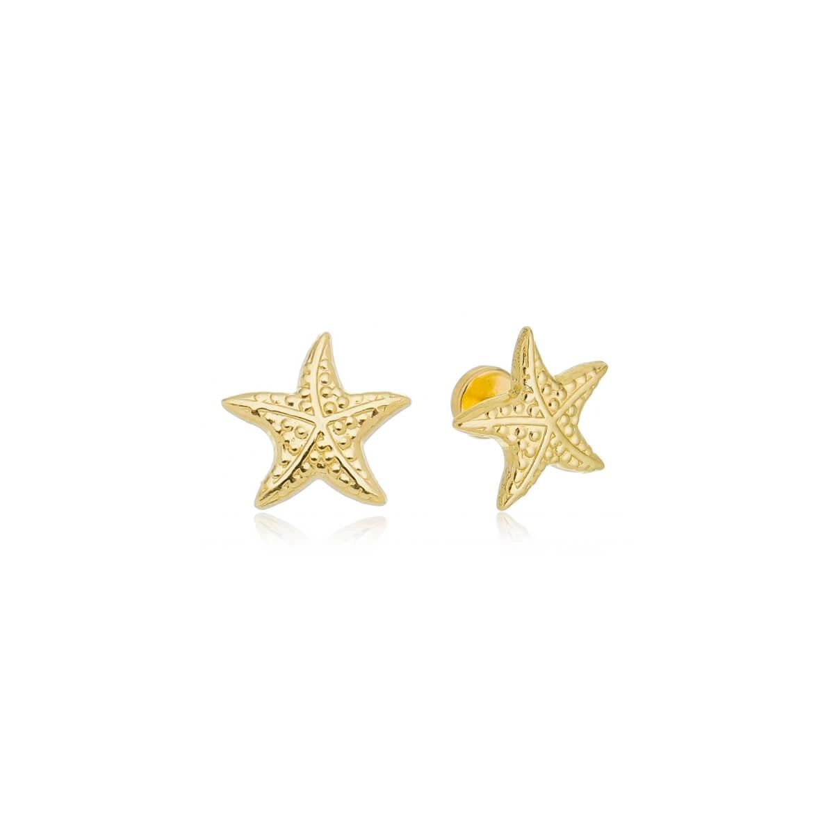 Brinco Ouro 18k Estrela do Mar 9.00mm