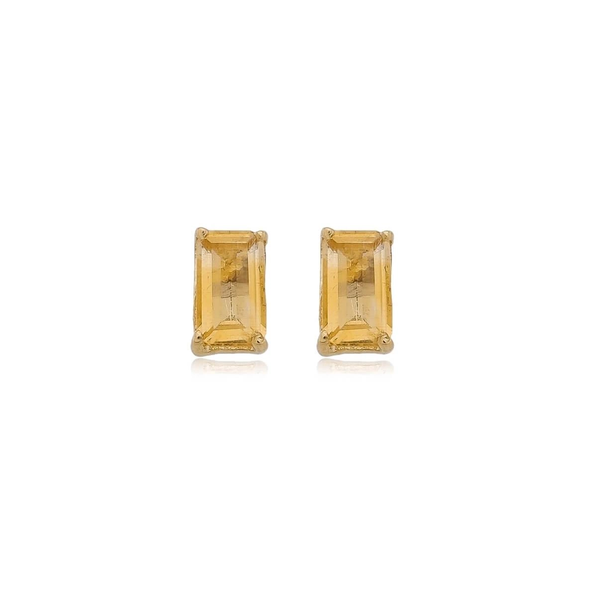 Brinco Ouro 18k Topazio Amarelo 5.30mm