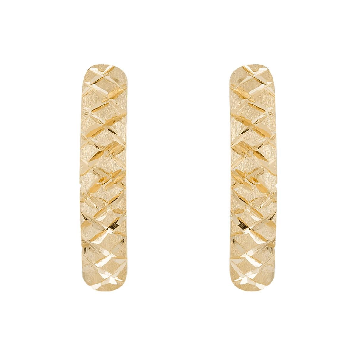 Brinco Ouro 18k Trava Trabalhado 16mm