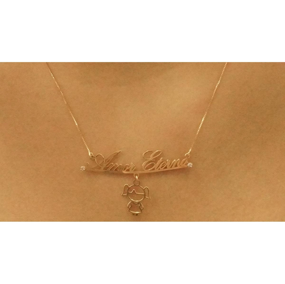 Colar Ouro 18k Amor Eterno 45cm 2.10 gramas